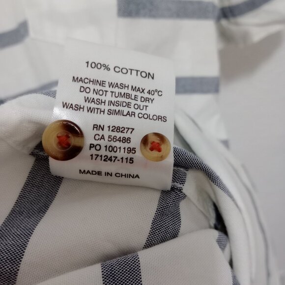 Moods Of Norway Men's White/Gray Striped Short Sleeve Button Front Shirt Size XL - Picture 5 of 7